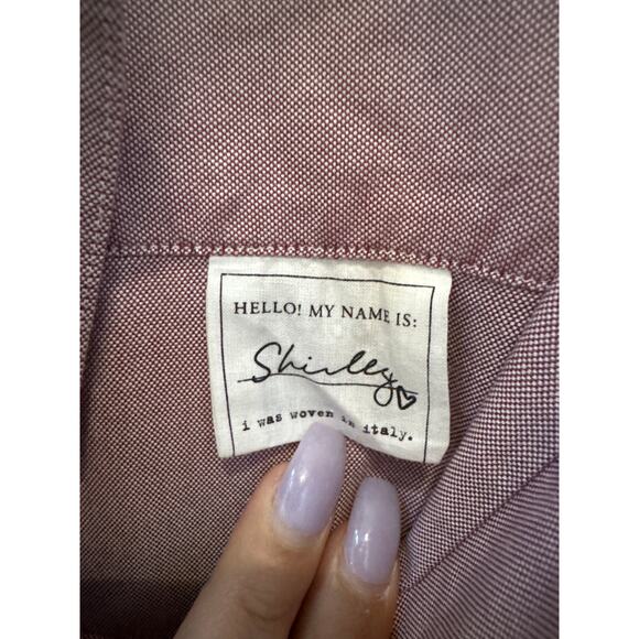 Frank And Eileen Shirley Button Up Washed Wine Oxford Long Sleeve Oversized S - Picture 4 of 6